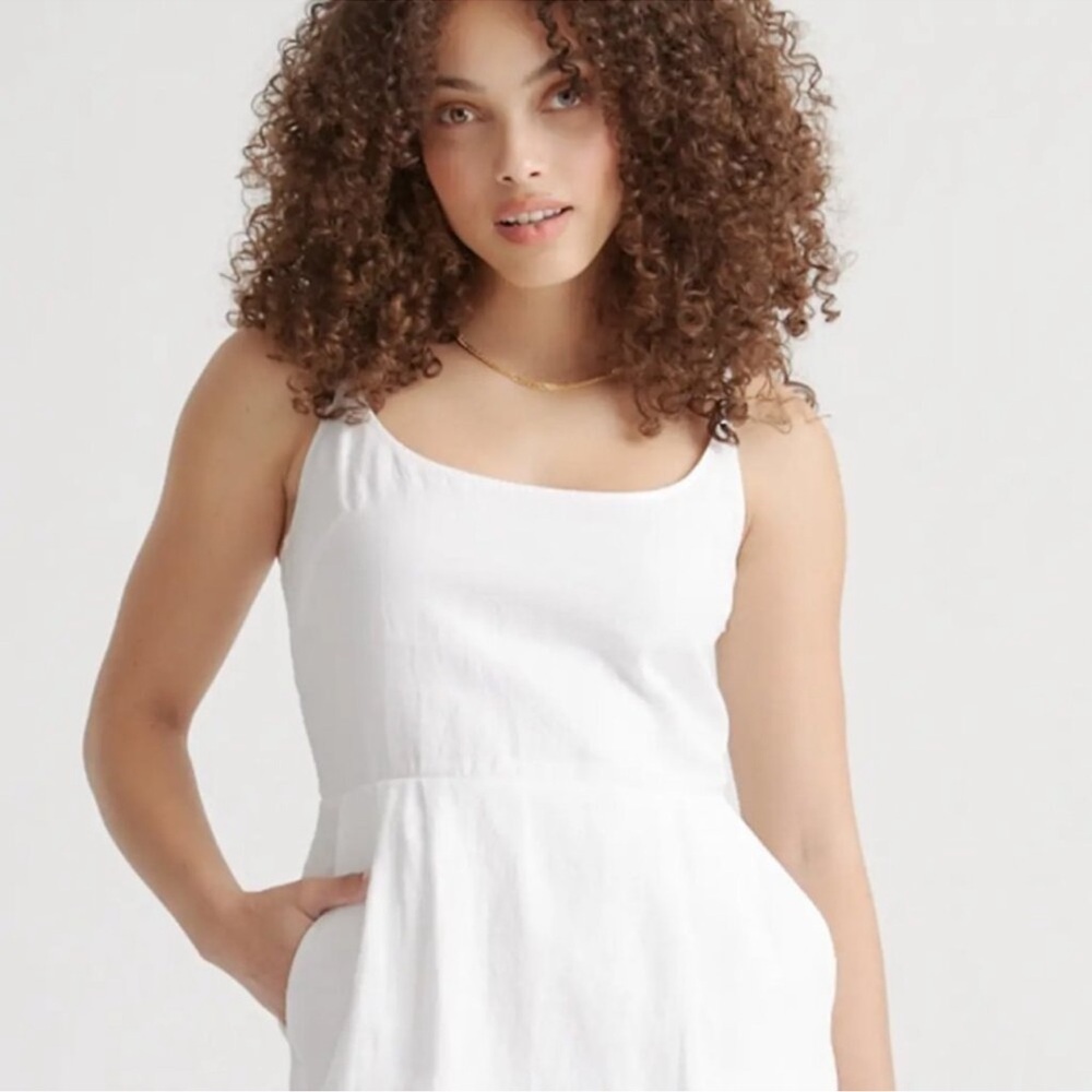 Quince 100% European Linen Scoop Neck Midi Dress size XS - Picture 2 of 12